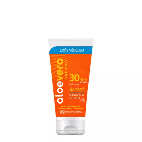 Aloe Vera Organic SPF30 Napozó krém arcra és testre 50ml