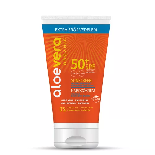 Aloe Vera Organic SPF50 Napozó krém arcra és testre 150ml