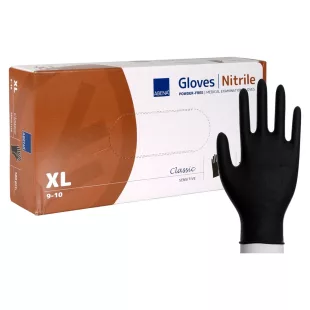 Nitril vizsgáló kesztyű - fekete XL 100db (púdermentes)
