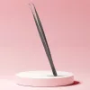 Long Lashes szempilla csipesz, keskeny hajlított - ezüst, 14cm