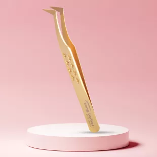 Long Lashes Pro Fiber L- alakú Volume csipesz - Arany
