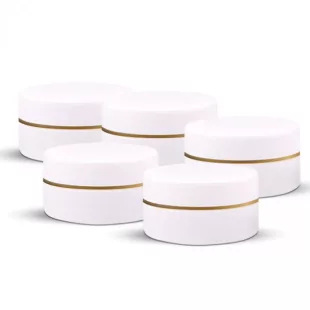 Tégely fehér; arany csíkkal  5ml 10 db/csom.