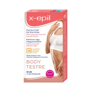   X-Epil Hidratáló gélgyantacsíkok hialuronnal testre - 20db