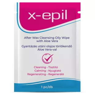   X-Epil Gyantázás utáni olajos törlőkendő Aloe Verával 1db