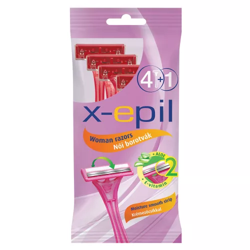 X-Epil Eldobható női borotva 2 pengés 4+1db/csom