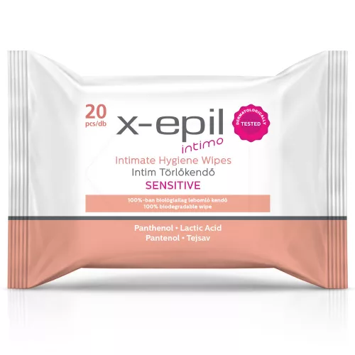 X-Epil Intimo Intim törlőkendő - sensitive 20db