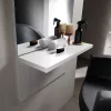 Tükör fal fehér vörösfenyő polccal