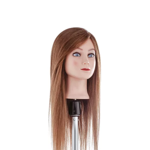 Babafej hosszú, valódi barna hajjal - 55cm  Szín 6