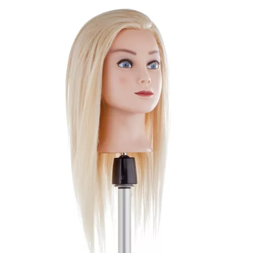 Babafej hosszú, valódi hajjal - 45cm  Szőke