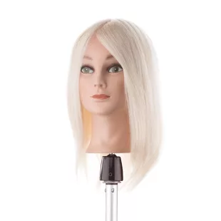   Babafej középhosszú, valódi angora szőrrel - 35cm Fehér